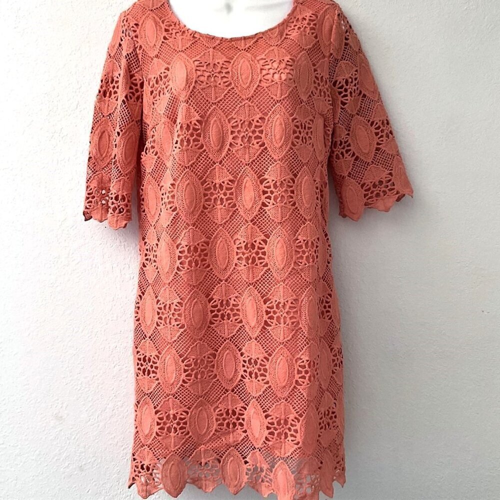 NEW EMMELEE CORAL LACE DRESS NEW WITHOUT TAG